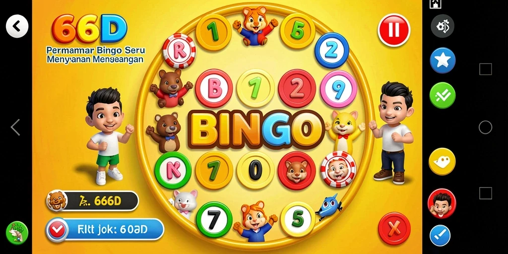 Screenshot gameplay 66D menampilkan papan Bingo yang seru dan interaktif.