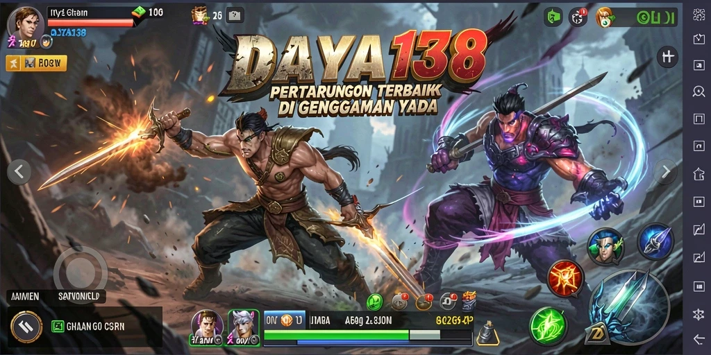 Gameplay seru dari DAYA138 dengan karakter bertarung yang epik.