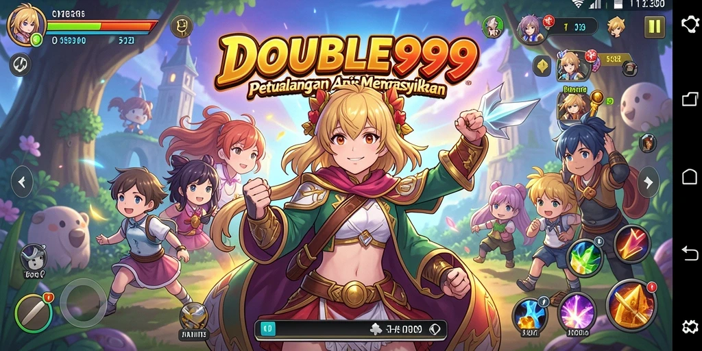 Tampilan gameplay yang penuh warna dan karakter Anime yang menarik.