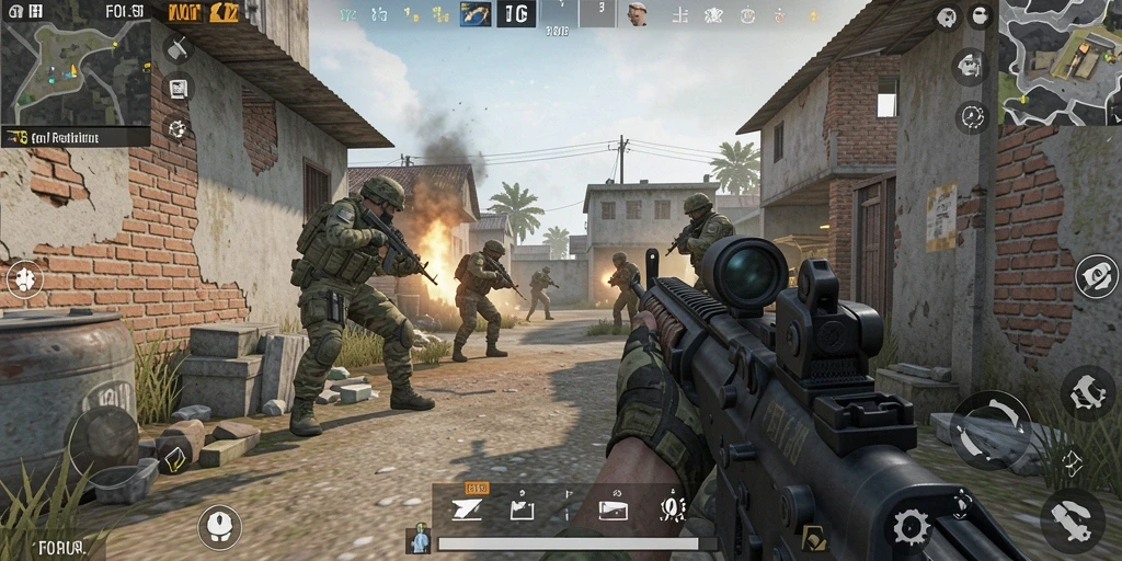 Tampilan menarik dari gameplay FPS yang seru di F08.
