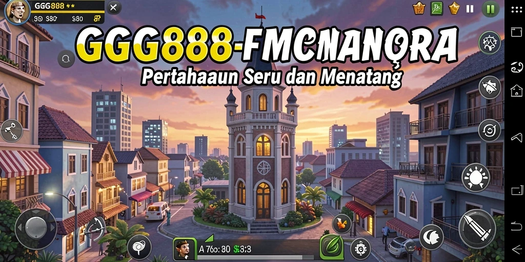 Screenshot gameplay GGG888 menampilkan serangan menara melawan musuh.