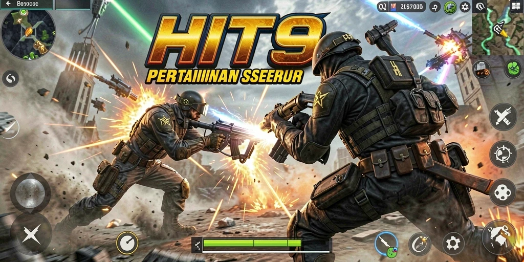 Screenshot menunjukkan gameplay HIT9 yang mendebarkan dan intens.