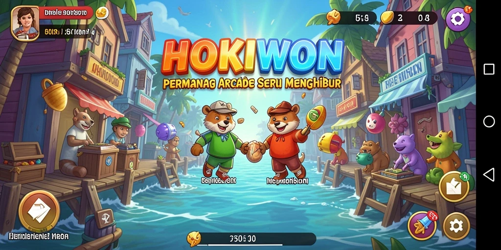 Tampilan gameplay HOKIWON yang seru dan penuh warna.