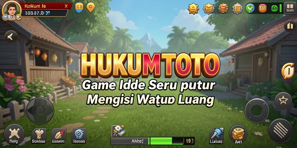 Tampilan utama gameplay HUKUMTOTO dengan karakter yang sedang beraksi.