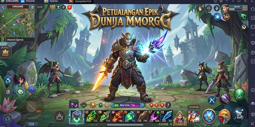 Tangkapan layar utama IDRGAME menampilkan pertempuran epik dalam dunia MMORPG.