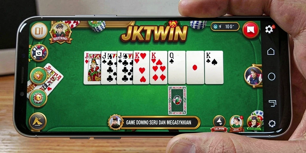 Tampilan gameplay JKTWIN yang menampilkan aksi domino seru.