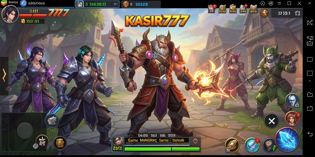 Screenshot menunjukkan aksi seru dalam gameplay MMORPG KASIR777.