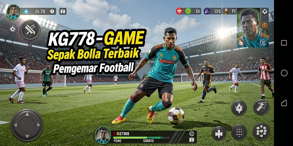 Tampilan gameplay mendebarkan dari KG778 dengan aksi sepak bola seru.