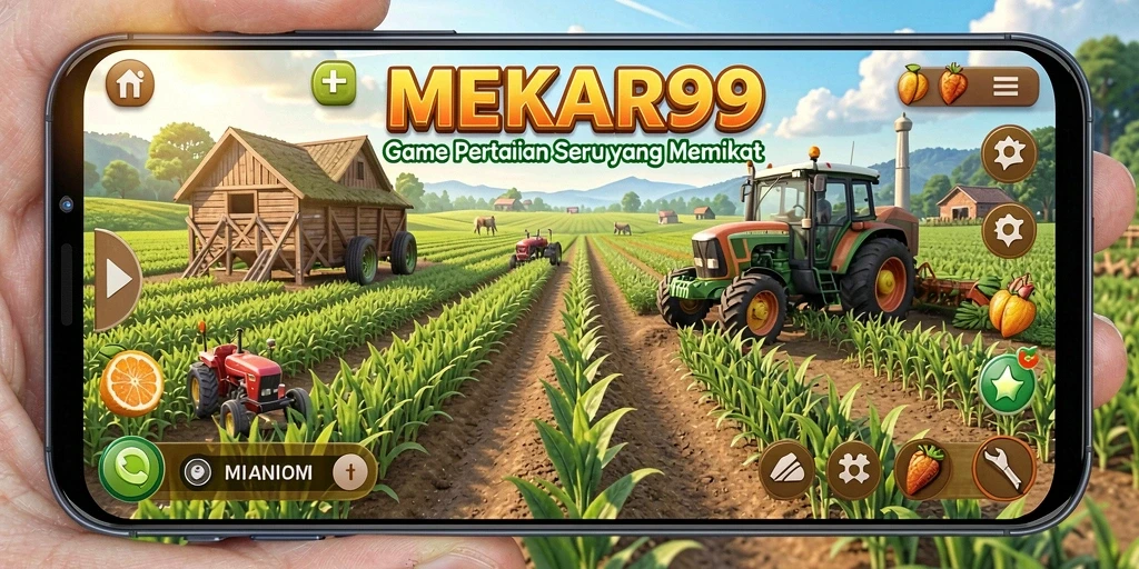 Gameplay seru di <strong>MEKAR99</strong> saat merawat tanaman dan kebun.