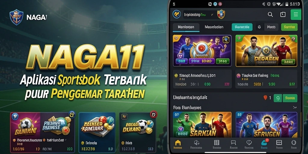 Tampilan menarik dari gameplay NAGA11 dalam aplikasi Sportsbook.