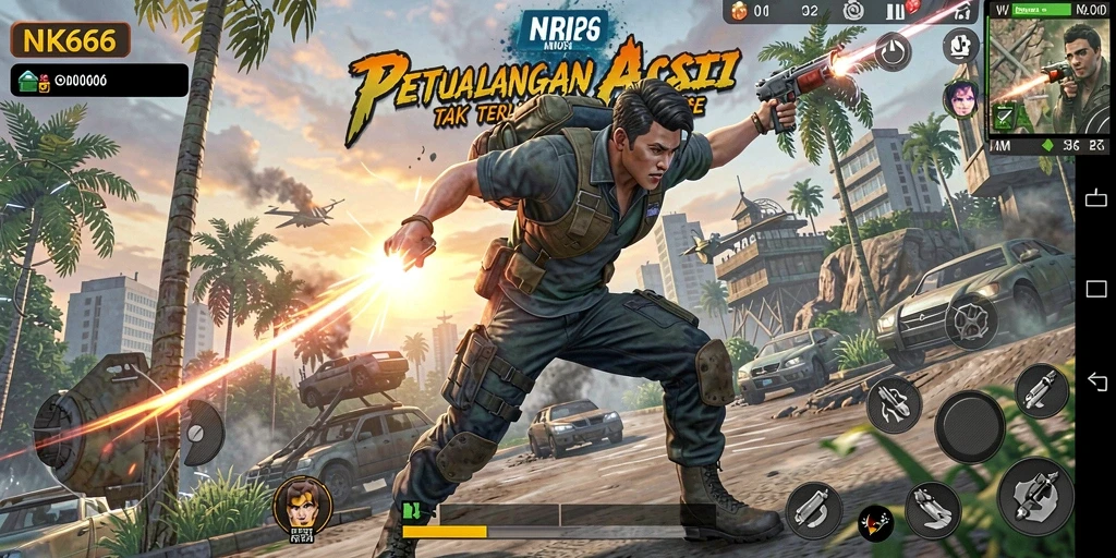 Tangkapan layar gameplay NK666 menunjukkan aksi mendebarkan dan grafik yang menawan.