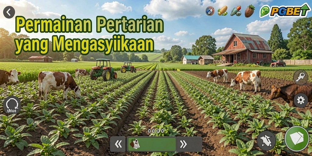 Tampilan gameplay PGBET yang menampilkan aktivitas bertani yang seru.