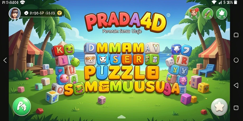 Screenshot gameplay PRADA4D menampilkan suasana seru permainan puzzle.