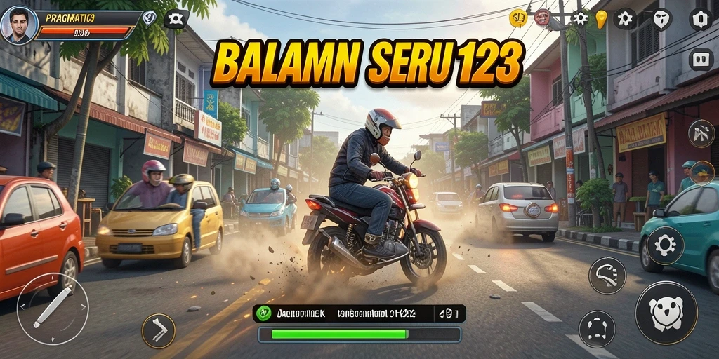 Tampilan gameplay seru PRAGMATIC123 saat balapan di jalanan.
