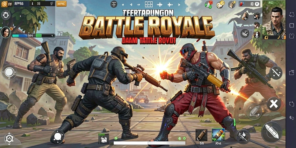 Tampilan menarik dari gameplay Battle Royale RP66 dengan aksi seru.