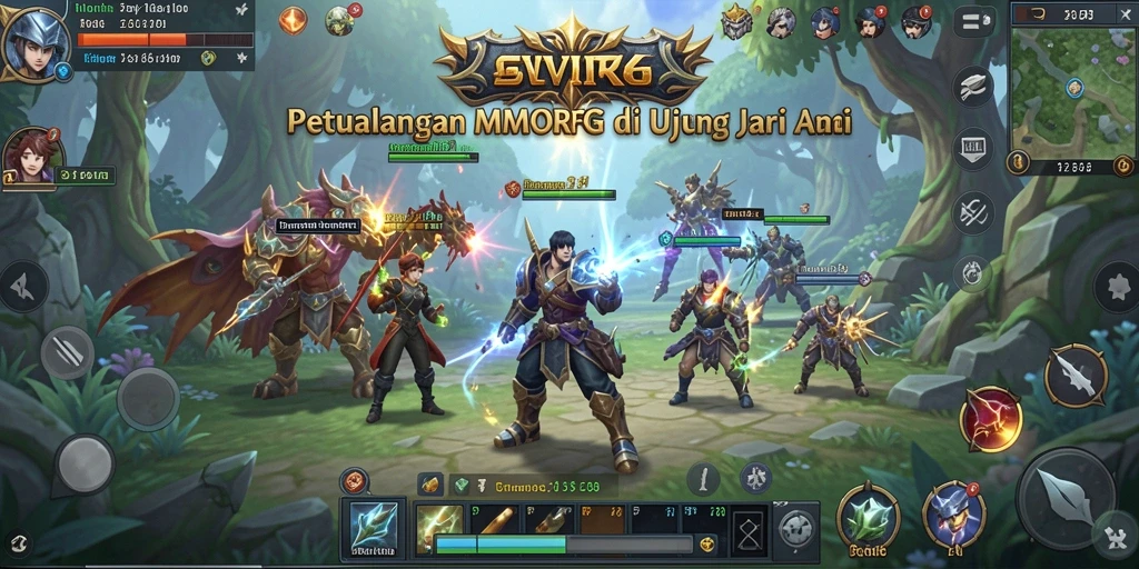 Screenshot gameplay SVIP8 menampilkan pertarungan epik dan interaksi pemain.