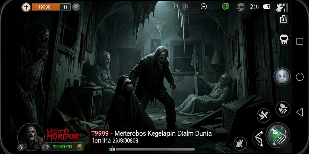 Tangkapan layar menampilkan suasana mencekam dalam gameplay T9999.