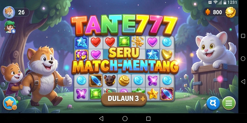 Tampilan menarik dari permainan TANTE777 dengan gameplay Match-3 yang menyenangkan.