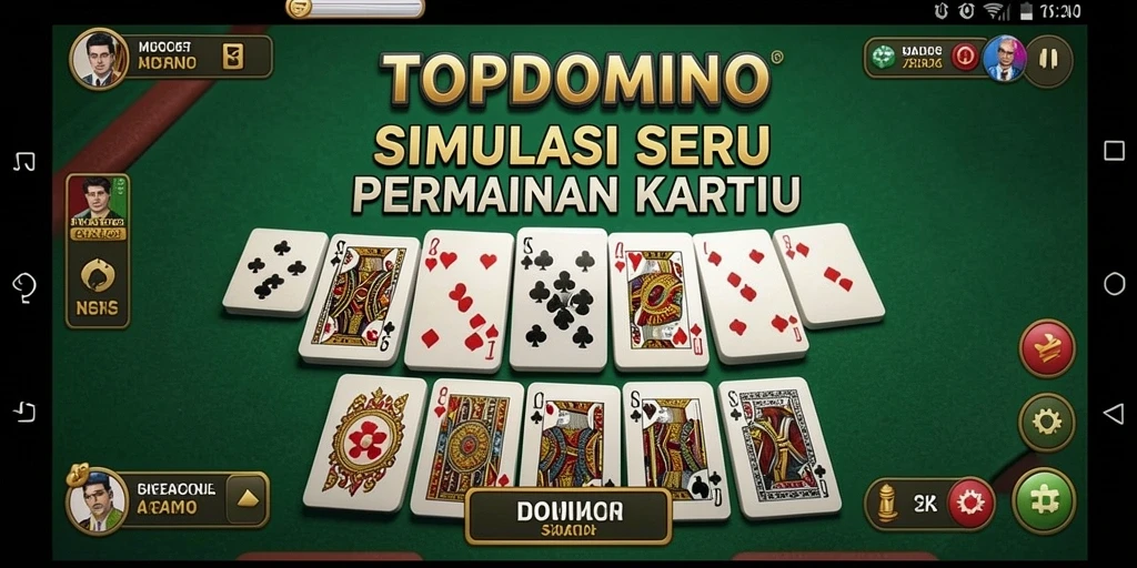 Tangkapan layar gameplay TOPDOMINO yang seru dan interaktif.